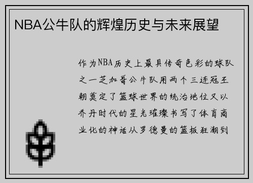 NBA公牛队的辉煌历史与未来展望